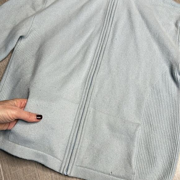 VINTAGE ST. JOHN SPORT 100% Cashmere Fur Trimmed Hooded Full Zip Sweater Size P - Picture 4 of 14